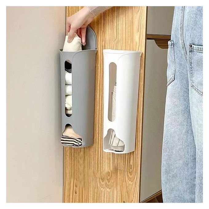 Wall-Mounted Underwear Storage Box Closet Underwear Panties Socks Organizer Self Adhesive Home Garbage Bag Dispenser Storage Box