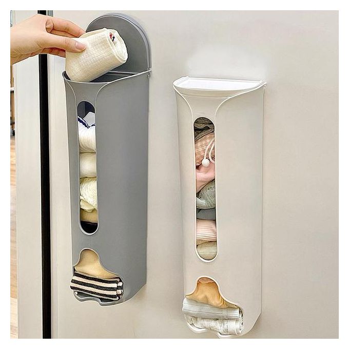Wall-Mounted Underwear Storage Box Closet Underwear Panties Socks Organizer Self Adhesive Home Garbage Bag Dispenser Storage Box