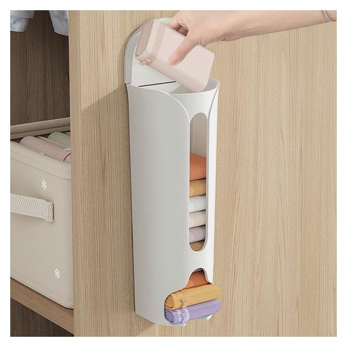 Wall-Mounted Underwear Storage Box Closet Underwear Panties Socks Organizer Self Adhesive Home Garbage Bag Dispenser Storage Box