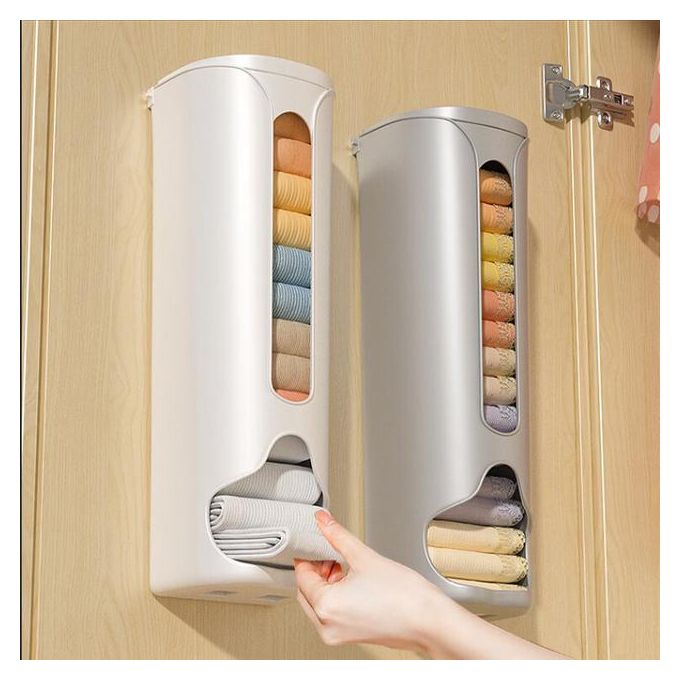 Wall-Mounted Underwear Storage Box Closet Underwear Panties Socks Organizer Self Adhesive Home Garbage Bag Dispenser Storage Box