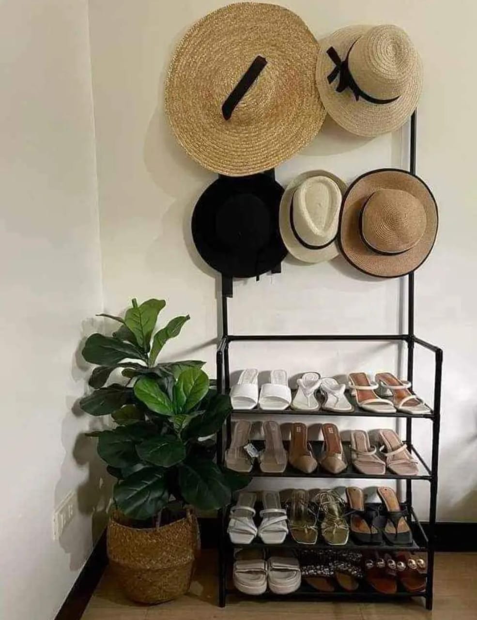 Multifunctional shoerack and hatrack 5 layer -  5 Tier Shoe Rack Organizer + Simple Floor Coat Hat Rack with 8 hooks