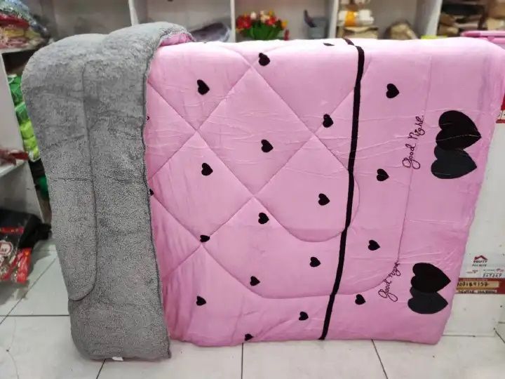 Comfy Soft Velvet Woolen Duvet Blanket - 1 PC 5 *6 Pink