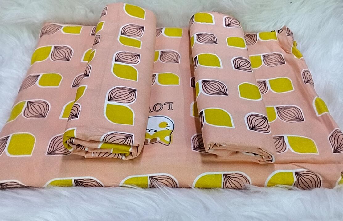 4pc set Cotton  bedsheets 7*8 (2 Bed sheets, 2 pillow cases)