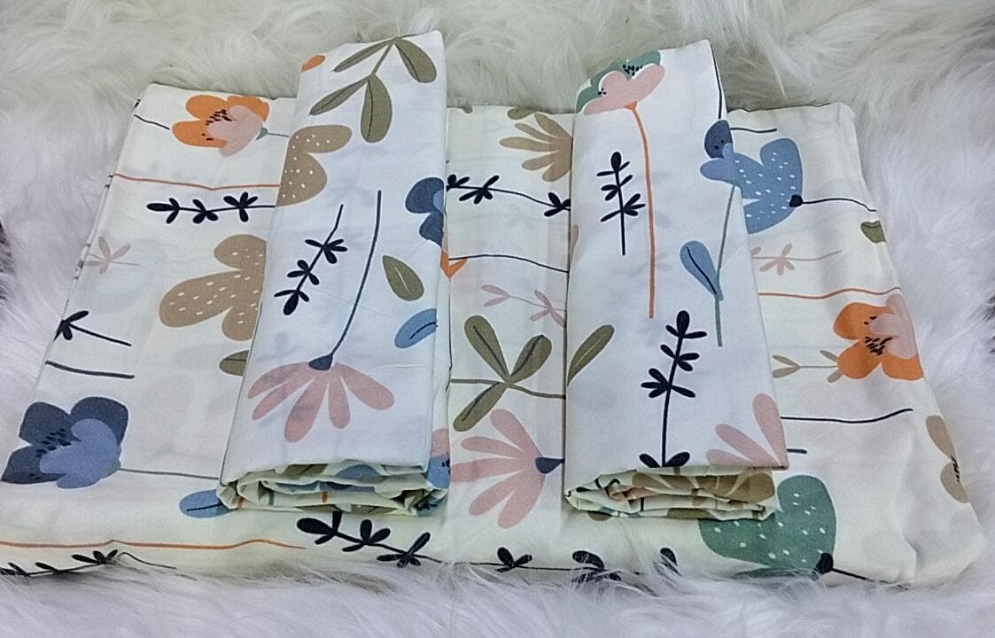 4pc set Cotton  bedsheets 7*8 (2 Bed sheets, 2 pillow cases)