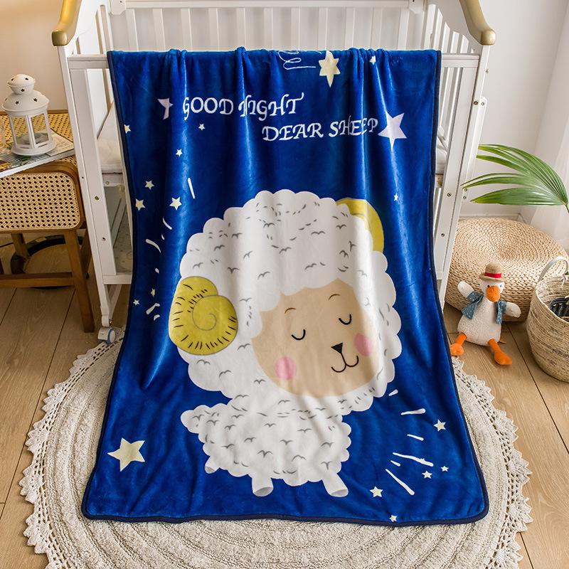 Fleece Baby Blanket, Soft Cozy Bed Throws Crib Blanket for Girl, Plush ReceivingBlanket for Newborn, Infant, Toddler, 95 X 135 CM