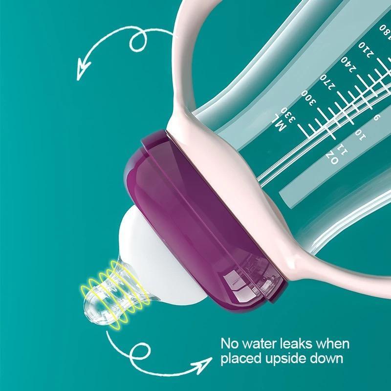 Newborn Wide Caliber PPSU Feeding Bottle Drop Proof Silicone Nipple Feeding Bottle with Straw Cup Handle