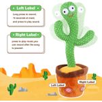 DANCING CACTUS;Dancing Talking Cactus Toys for Baby Boys and Girls, Singing Mimicking Recording Repeating What You Say Sunny Cactus Toy with 120 English Songs Smart Toy