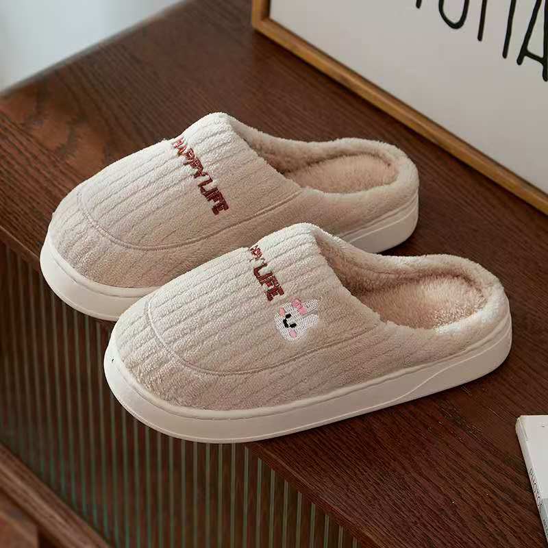 Topibaaz Winter  Warm Slippers For Women Men Home Fluffy Furry Slippers New Soft Plush Platform Non Slip Bedroom Slides