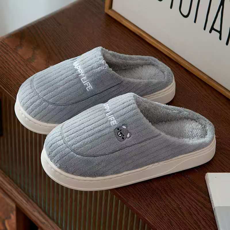 Topibaaz Winter  Warm Slippers For Women Men Home Fluffy Furry Slippers New Soft Plush Platform Non Slip Bedroom Slides