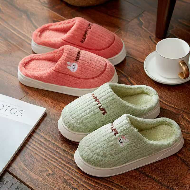 Topibaaz Winter  Warm Slippers For Women Men Home Fluffy Furry Slippers New Soft Plush Platform Non Slip Bedroom Slides
