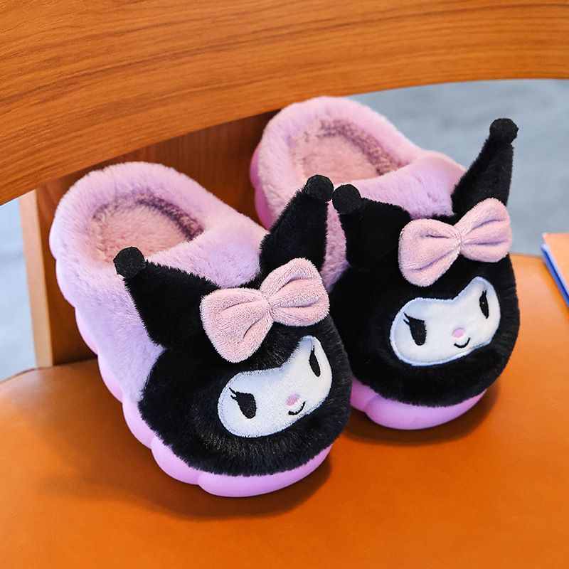 Fluffy Plush Slippers - Rubber Anti Slip Home.