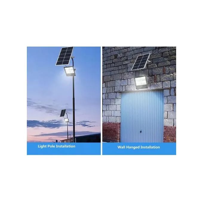 Outdoor Solar Flood Light Street Security Wall Floodlight Dusk to Dawn With Remote