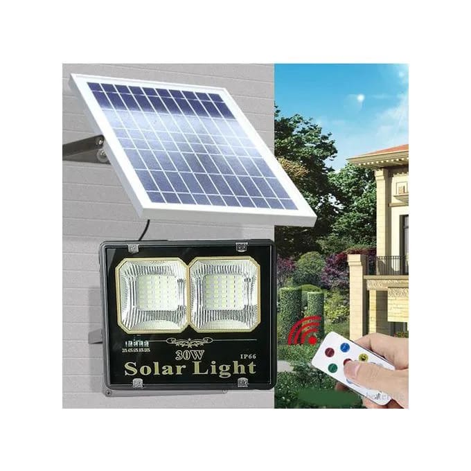 Outdoor Solar Flood Light Street Security Wall Floodlight Dusk to Dawn With Remote