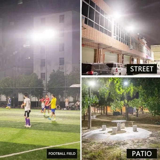 Outdoor Solar Flood Light Street Security Wall Floodlight Dusk to Dawn With Remote