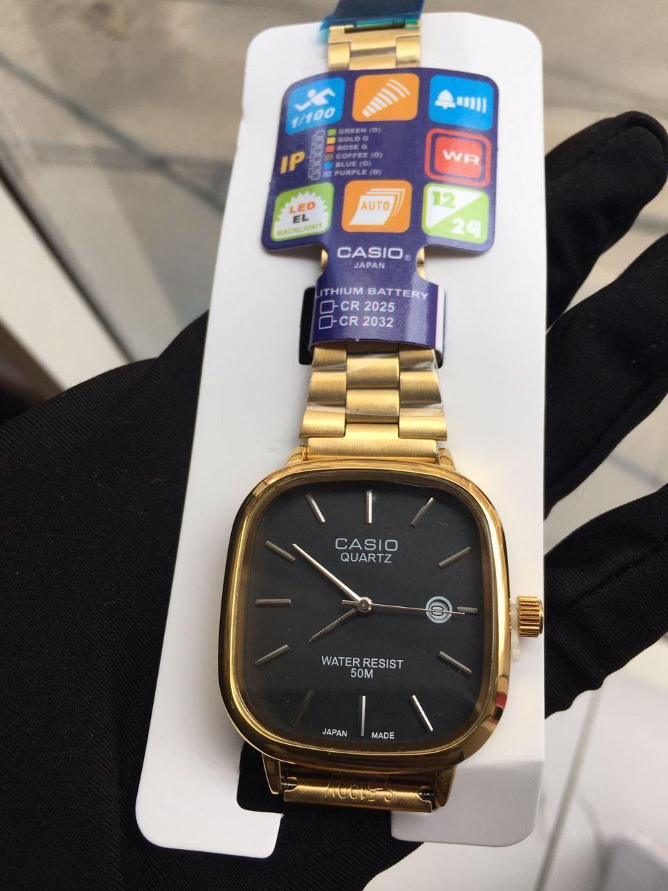 Men's Casio Watch Gold Black Silver