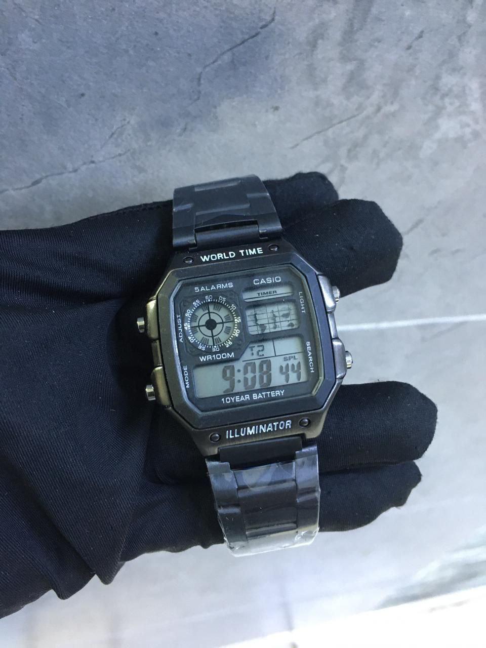 Casio World Time Illuminator | Men’s Digital Watch | 100M WR | Multi Alarms | 100 SEC Stopwatch | Countdown Timer | World Map for World Time | LED Light | LC Analog Display | 10 Year Battery