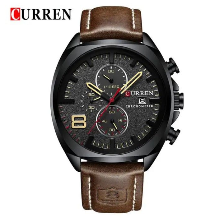 Curren Sports Chronograph Leather Men Wrist Watch