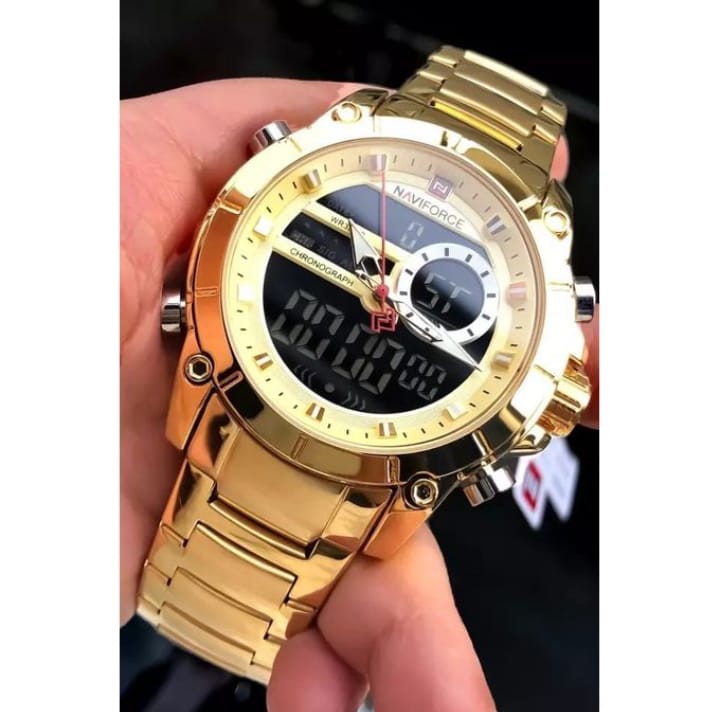 Naviforce Men Watch Digital Chronograph Water Resistant Quartz Watch