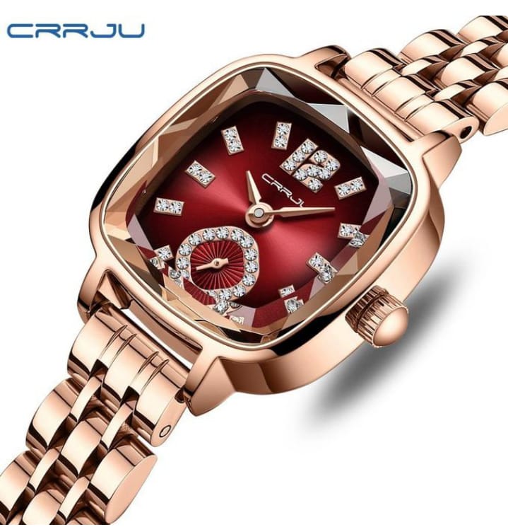 Crrju 5017 Luxury Elegant Ladies Watch Casual Stainless Steel Luminous Waterproof Quartz