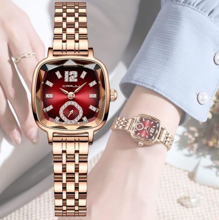 Crrju 5017 Luxury Elegant Ladies Watch Casual Stainless Steel Luminous Waterproof Quartz