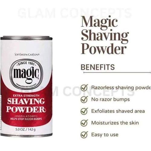 Magic Shaving Powder for Extra Strength Shaving Stops Razor Bumps,Exfoliate Shaved Area,Easy To Use