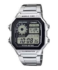 Casio World Time Illuminator | Men’s Digital Watch | 100M WR | Multi Alarms | 100 SEC Stopwatch | Countdown Timer | World Map for World Time | LED Light | LC Analog Display | 10 Year Battery