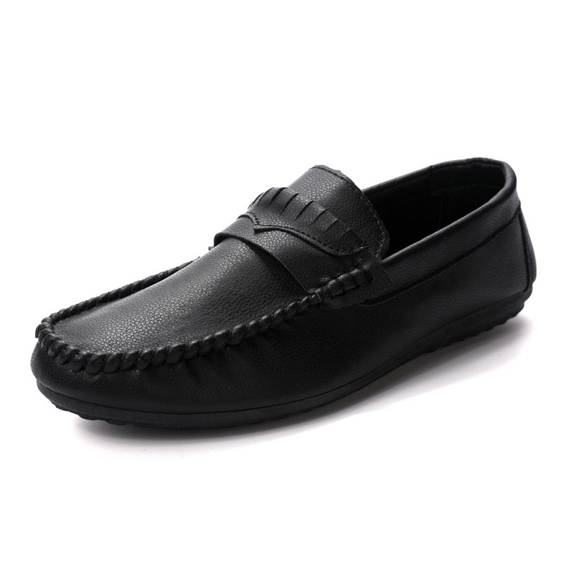 Men's Casual Loafers Slip On Leather Shoes Comfortable Driving Shoes Male Moccasins Classic Penny Loafer Flats Boat Shoes