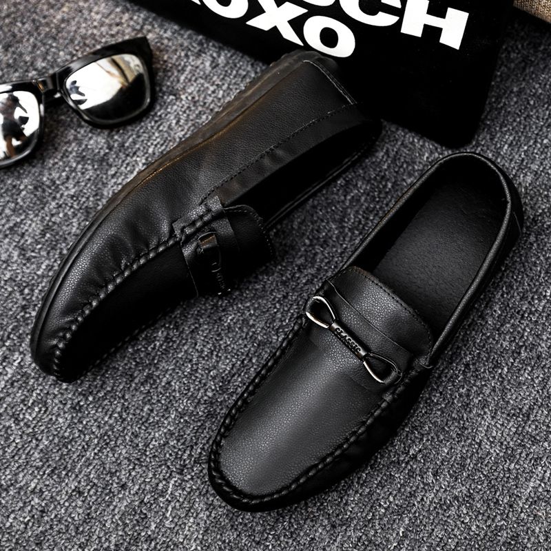 Men's Casual Loafers Slip On Leather Shoes Comfortable Driving Shoes Male Moccasins Classic Penny Loafer Flats Boat Shoes