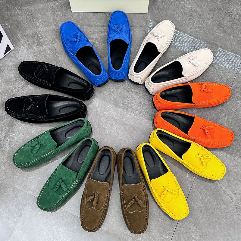Big Size Men's Casual Loafers Slip On Leather Shoes Lightweight Driving Shoes Moccasins Classic Penny Loafer Flats Boat Shoes