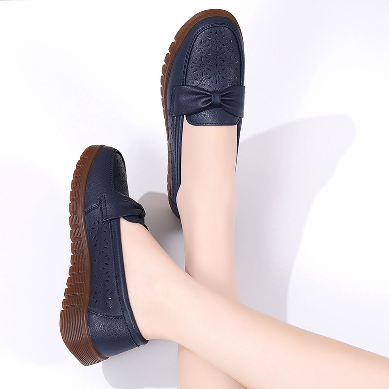 Big Size Women's Casual Loafers Slip On Leather Shoes Lightweight Walking Shoes Moccasins Classic Penny Loafer Flats Boat Shoes