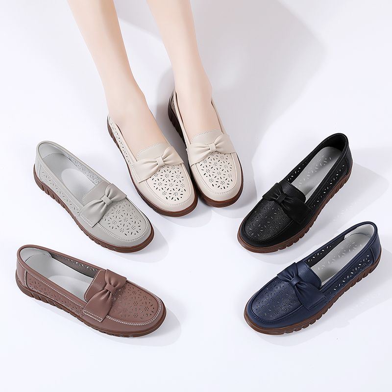 Big Size Women's Casual Loafers Slip On Leather Shoes Lightweight Walking Shoes Moccasins Classic Penny Loafer Flats Boat Shoes