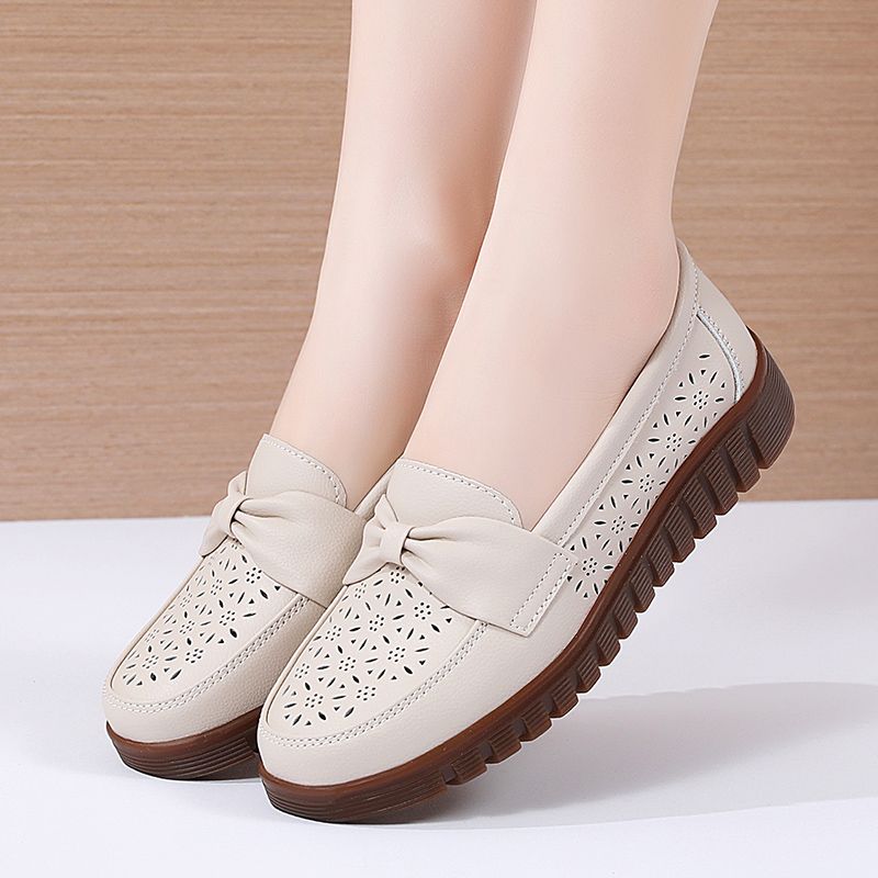 Big Size Women's Casual Loafers Slip On Leather Shoes Lightweight Walking Shoes Moccasins Classic Penny Loafer Flats Boat Shoes