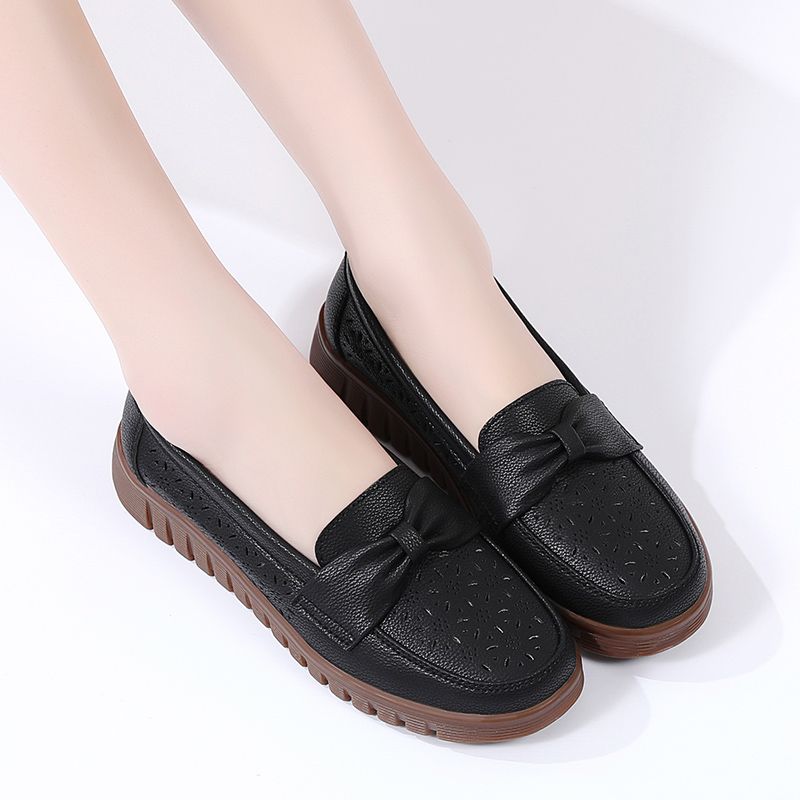 Big Size Women's Casual Loafers Slip On Leather Shoes Lightweight Walking Shoes Moccasins Classic Penny Loafer Flats Boat Shoes