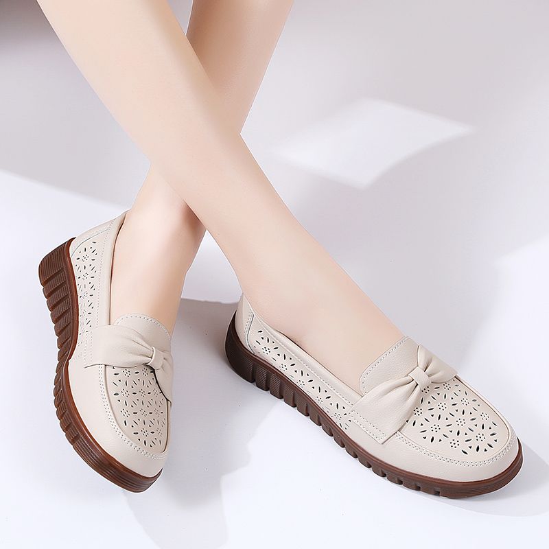 Big Size Women's Casual Loafers Slip On Leather Shoes Lightweight Walking Shoes Moccasins Classic Penny Loafer Flats Boat Shoes