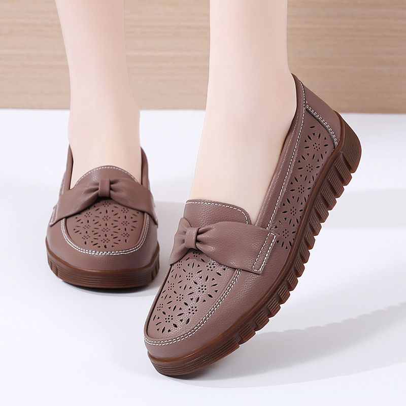 Big Size Women's Casual Loafers Slip On Leather Shoes Lightweight Walking Shoes Moccasins Classic Penny Loafer Flats Boat Shoes