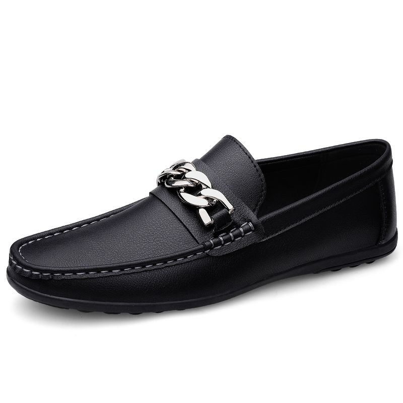 Men's Casual Loafers Slip On Leather Shoes Male Lightweight Driving Shoes Moccasins Classic Penny Loafer Flats Boat Shoes