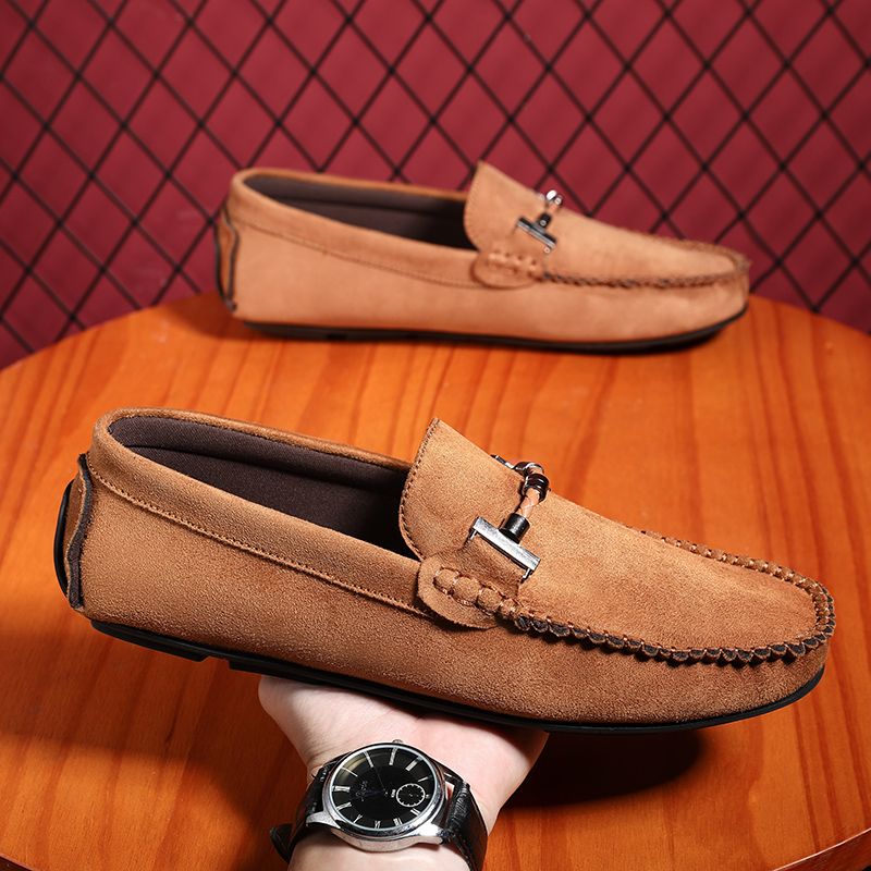 Men's Casual Loafers Slip On Leather Shoes Male Lightweight Driving Shoes Moccasins Classic Penny Loafer Flats Boat Shoes