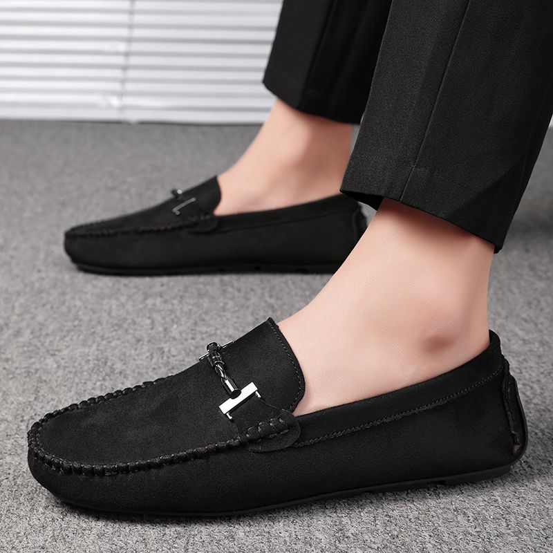 Men's Casual Loafers Slip On Leather Shoes Male Lightweight Driving Shoes Moccasins Classic Penny Loafer Flats Boat Shoes