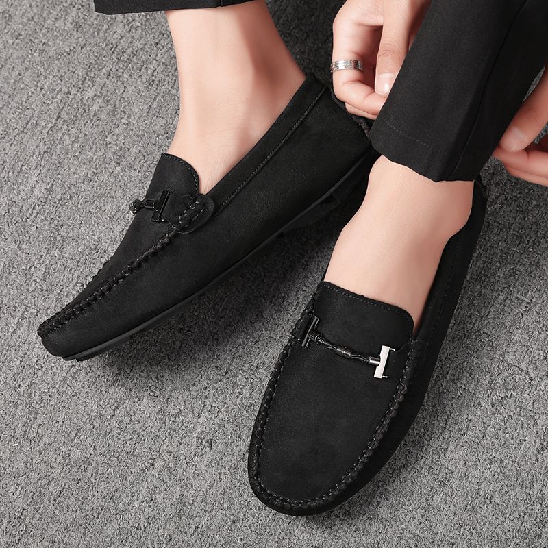 Men's Casual Loafers Slip On Leather Shoes Male Lightweight Driving Shoes Moccasins Classic Penny Loafer Flats Boat Shoes