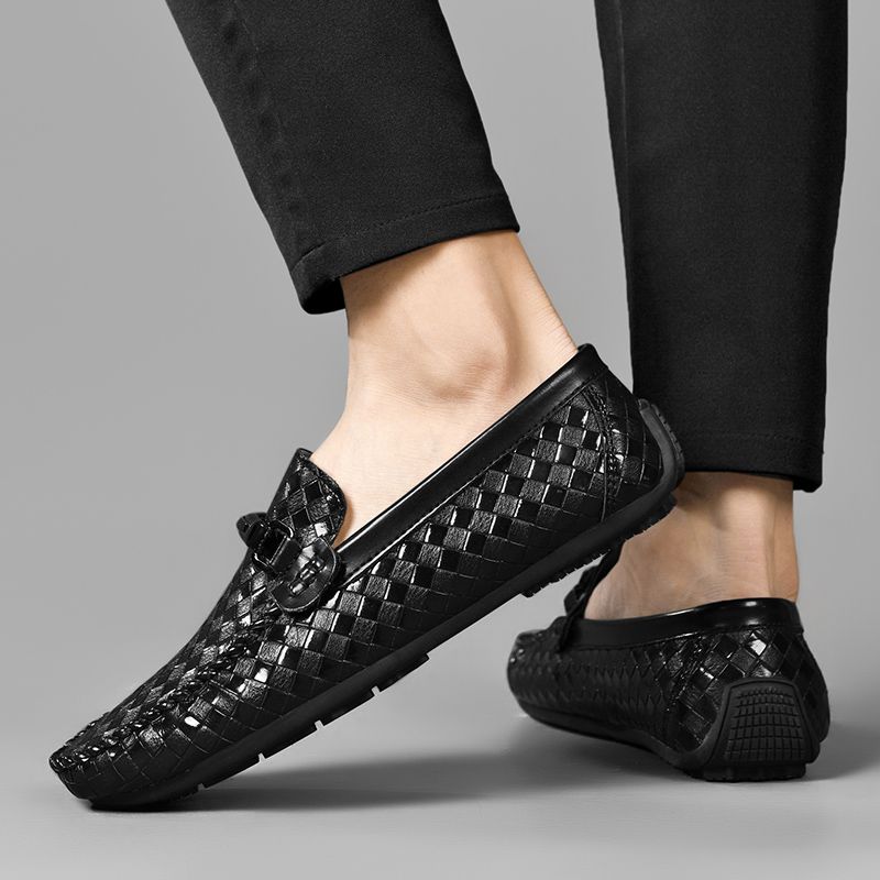 New Men's Casual Loafers Slip On Leather Shoes Male Lightweight Driving Shoes Moccasins Classic Penny Loafer Flats Boat Shoes