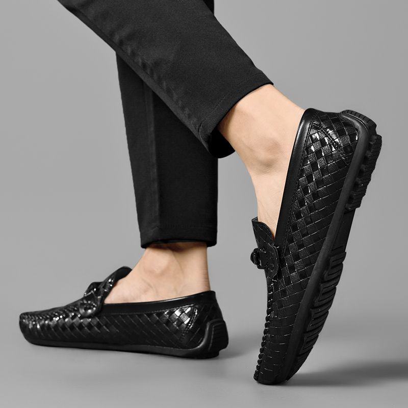 New Men's Casual Loafers Slip On Leather Shoes Male Lightweight Driving Shoes Moccasins Classic Penny Loafer Flats Boat Shoes