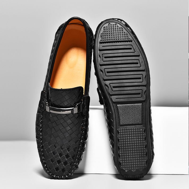 New Men's Casual Loafers Slip On Leather Shoes Male Lightweight Driving Shoes Moccasins Classic Penny Loafer Flats Boat Shoes