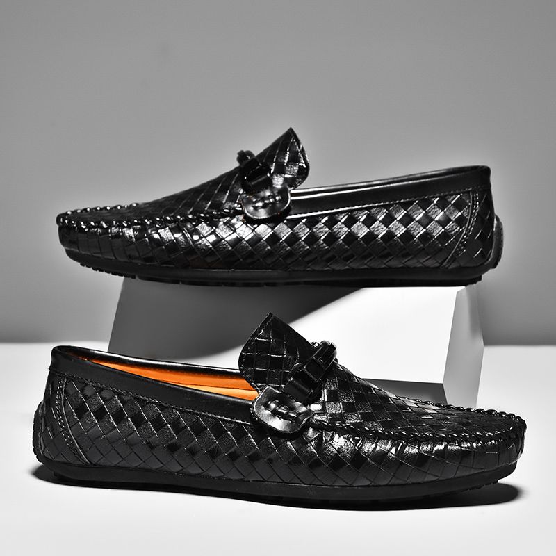 New Men's Casual Loafers Slip On Leather Shoes Male Lightweight Driving Shoes Moccasins Classic Penny Loafer Flats Boat Shoes