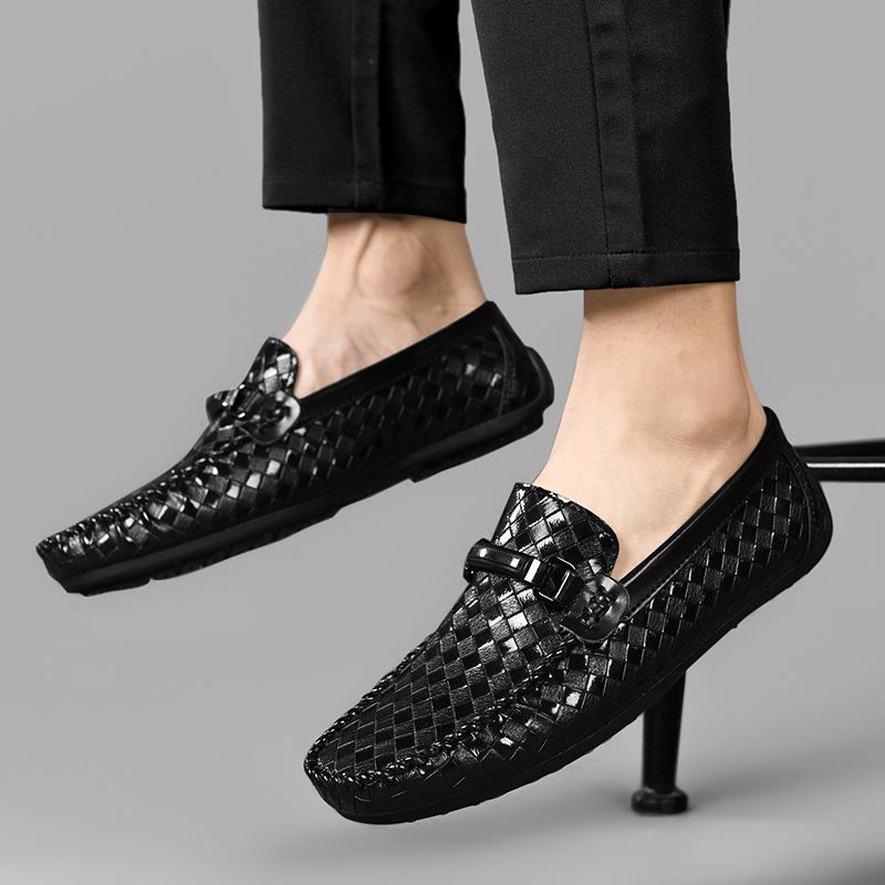 New Men's Casual Loafers Slip On Leather Shoes Male Lightweight Driving Shoes Moccasins Classic Penny Loafer Flats Boat Shoes