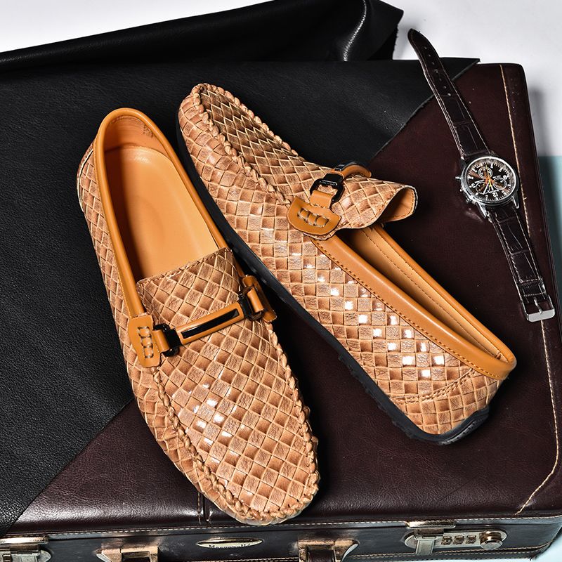 New Men's Casual Loafers Slip On Leather Shoes Male Lightweight Driving Shoes Moccasins Classic Penny Loafer Flats Boat Shoes