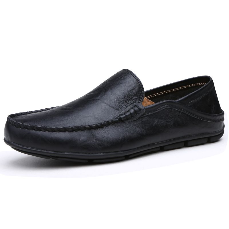 Men's Casual Hollow Loafers Slip On Leather Shoes Male Lightweight Driving Shoes Moccasins Classic Penny Loafer Flats Boat Shoes