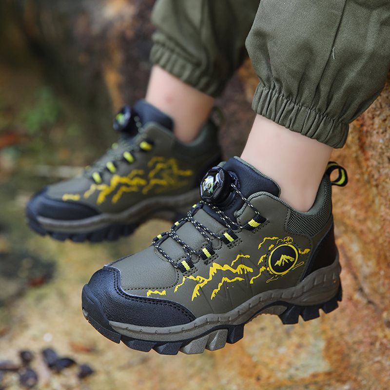 Kids Leather Outdoor Sneakers Boys Girls Unisex-Child Comfortable Athletic Running Walking Shoes Boy Climbing Hiking Shoes