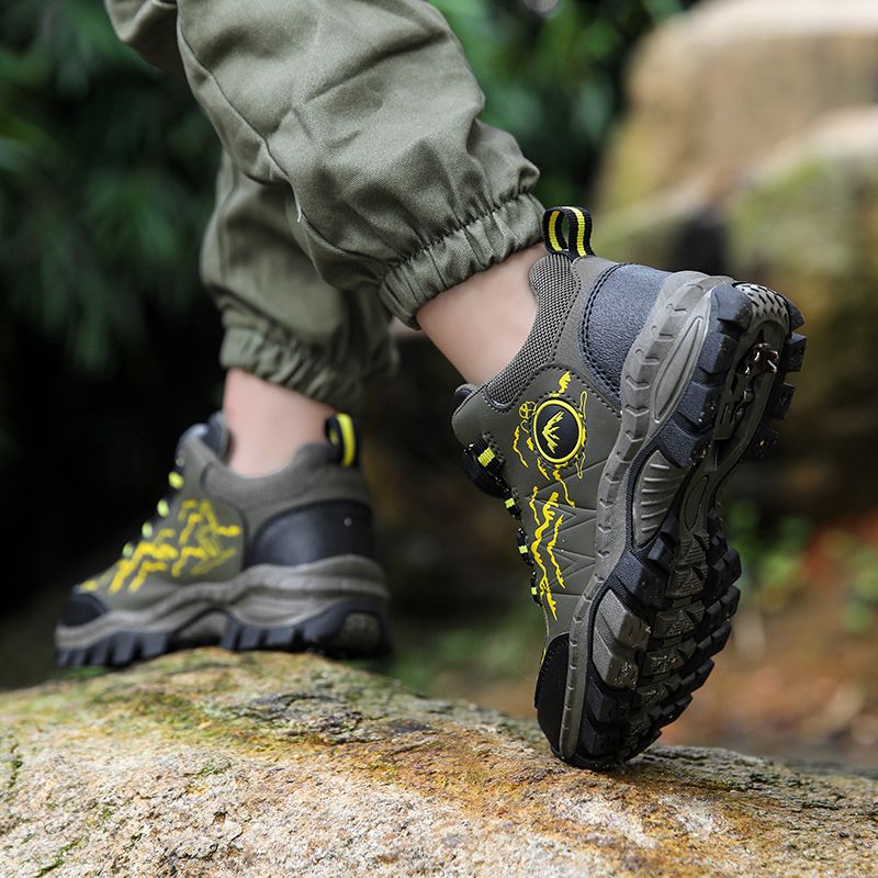 Kids Leather Outdoor Sneakers Boys Girls Unisex-Child Comfortable Athletic Running Walking Shoes Boy Climbing Hiking Shoes