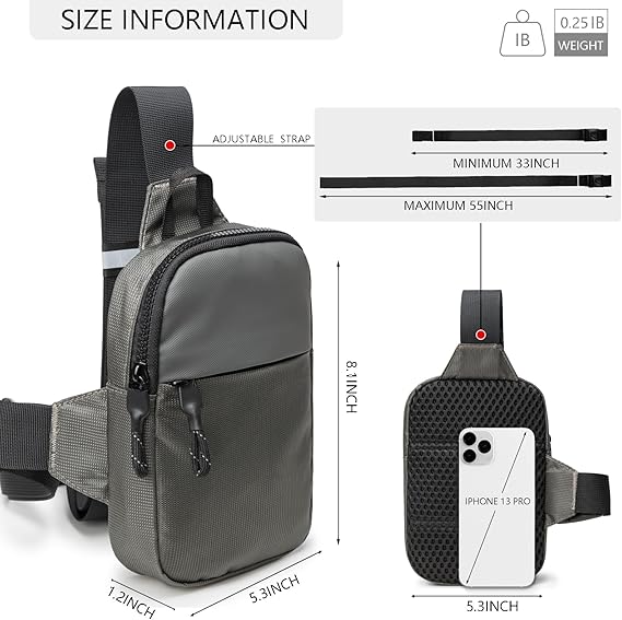 Mini Sling Bag for Women and Men, Small Crossbody Bag Casual Trendy Waterproof Phone Chest Bag for Travel