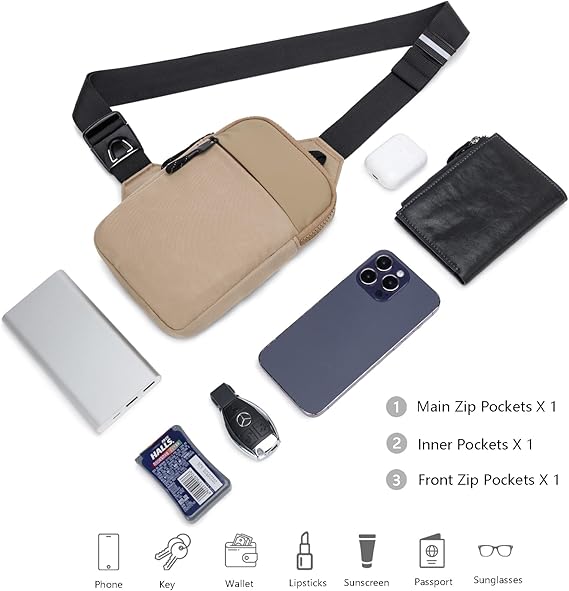 Mini Sling Bag for Women and Men, Small Crossbody Bag Casual Trendy Waterproof Phone Chest Bag for Travel